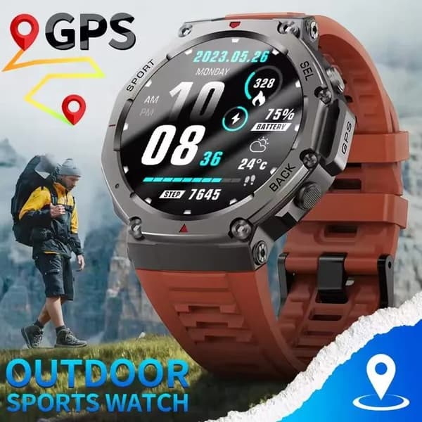 Smartklokke Sport 5 PRO 2025, HD AMOLED-skjerm, GPS, NFC, Bluetooth-samtaler, Vannbestandig, for iOS/Android