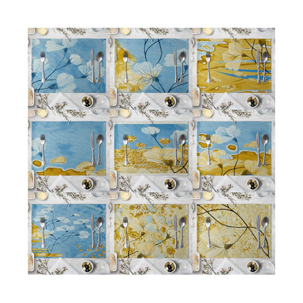 42x32cm Blomma Blommönster Plattunderlägg Värmeisolering Matbordsmatta Pad-7# unikt värde