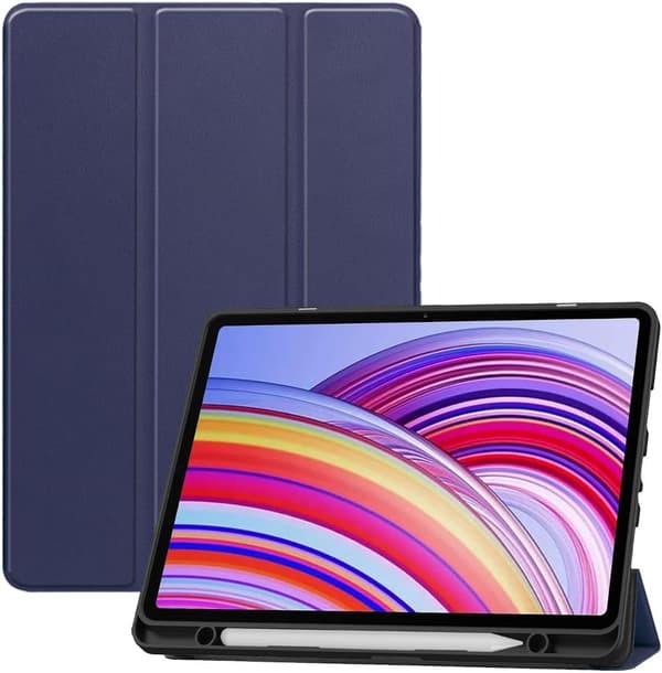 Tri-Fold Tabletcover til Xiaomi Redmi Pad 2 Pro 12.1\", Premium PU, Ridsefast, Sort