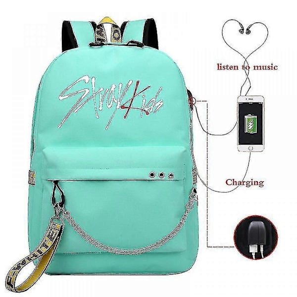 Stray Kids USB Ryggsäck Koreansk Stil Felix Bokväska Tillbaka Till Skolan Pojkar Flickor Fans Presentväska Mochila 2