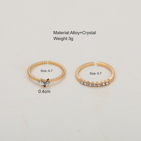 Trendy Chic Hjerte Rhinestone Åben Knoring model6537401