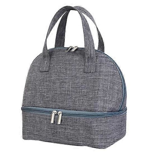 Lækagesikker Taske Kompakt Isoleret Bento Tote Madtaske Holdbar Isoleret Madkasse Taske grey