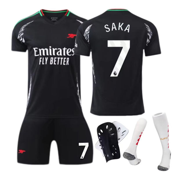 2425 Arsenal bortaställ nr 7 Saka fotbollströja sportkläder-nr 9 + strumpor L(175-180cm)