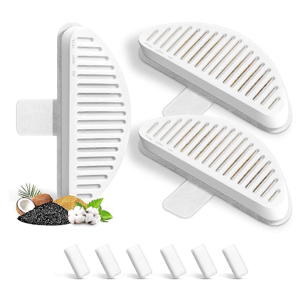 Kattfontänfilter, 3-pack Ersättningsfilter & 6-pack Ersättningsfiltersvampar för 67Oz/2L Automatisk Djurfontän White