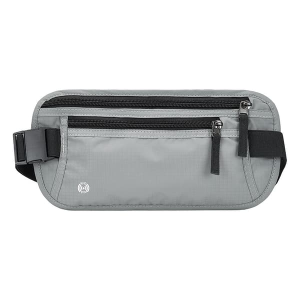 RFID-skyddande midjeväska för pass, dokument och telefon Light Gray 28x14cm