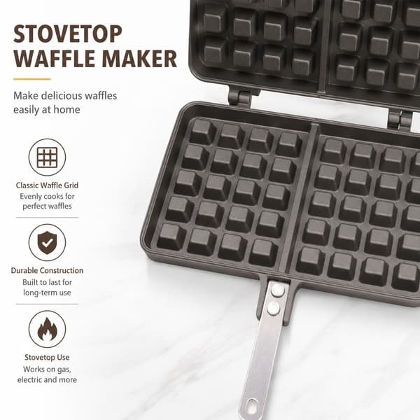 Vaffeljern i aluminium, pannekakebakeform, non-stick vaffelform for kjøkkenmatlaging