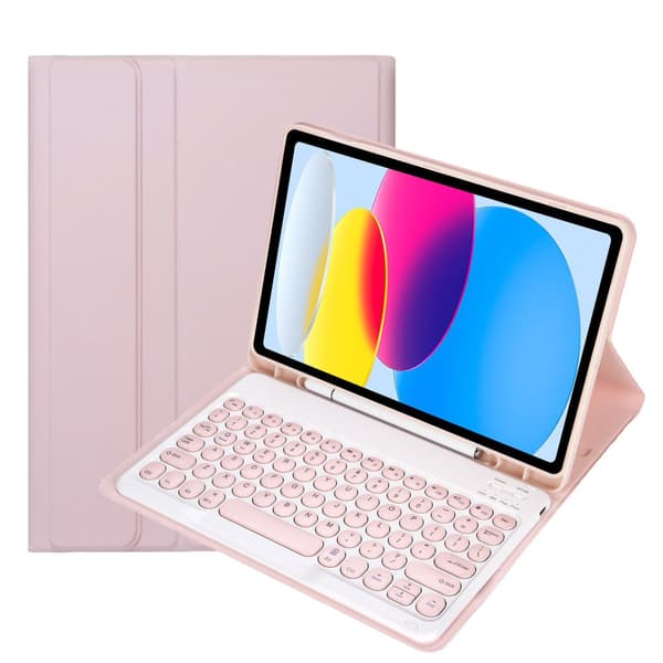 Tangentbordsfodral för Samsung Galaxy Tab A11 Plus 11\", runda tangenter, rosa