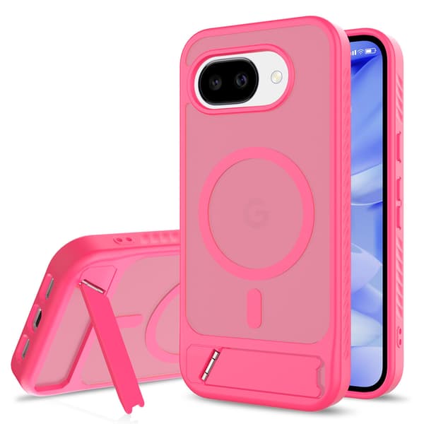 Magnetiskt stativtelefonfodral kompatibelt med Google Pixel 9, Google Pixel 10 Pro XL och Google Pixel 10A-Dugt Rose Red For Pixel 10A