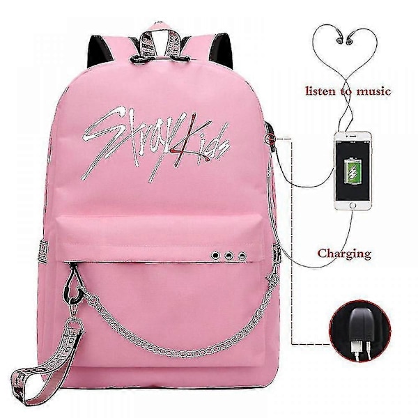 Stray Kids USB-reppu, korealainen tyyli, Felix-kirjalaukku, takaisin kouluun, pojat, tytöt, fanilahjakassi, Mochila 3