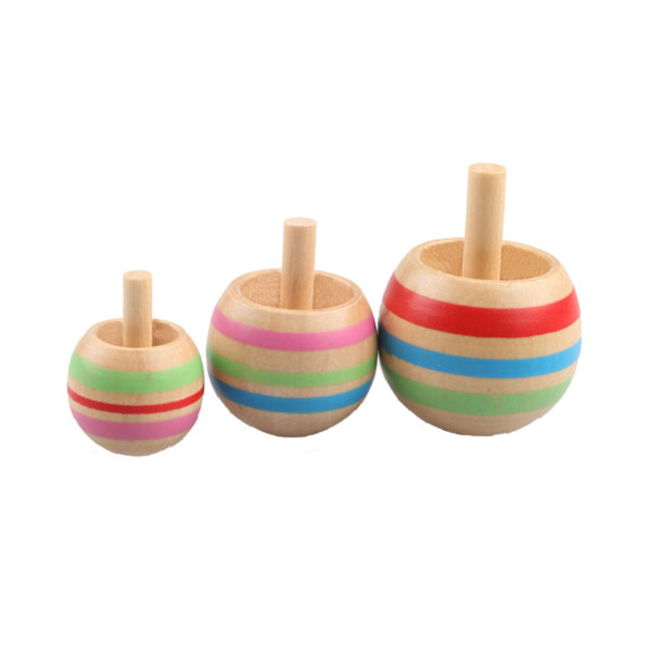 3 stk. Gyro Finger Spinner i tre, skrivebordsspinnleke, stressreduserende leke for barn