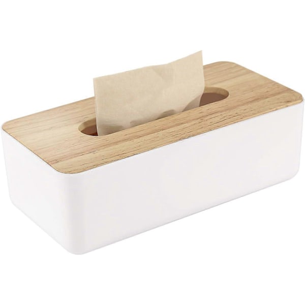 Kosmetisk servettbox av trä 26x13x11cm servettdispenser praktisk servettlåda rektangulär servettbox för standard