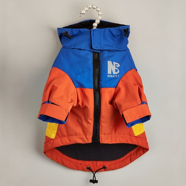 Vanntett Varm Regnjakke til Hund, Høst Vinter, Reflekterende, Hette, Teddy Multicolor 2XL