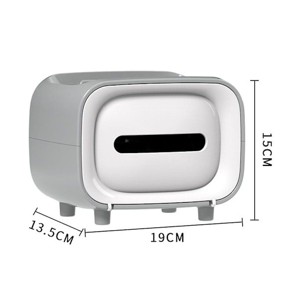 Multifunktionell Tissue Box Stilren Tissue Box Hållare Rektangulär Retro Ansikts Tissue Box Gray