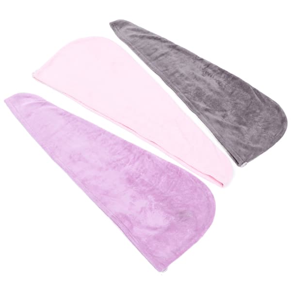 3 stk. Mikrofiber Hårhåndklæde Wrap Twist Hårtørrende Håndklæde Tyk Solid Hurtigtørrende til Træning Svømning Frisør