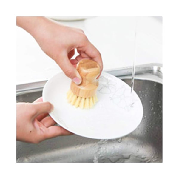 4st/ set Rengöringsborste Långt handtag Bekvämt grepp Lätt pannrengöringsborste för daglig användning - Burlywood
