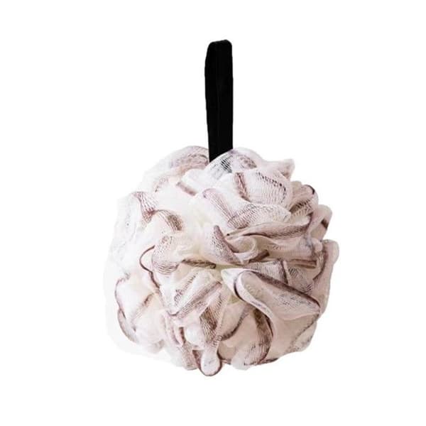 Pakke med 3 grå eksfolierende dusjloofahs i netting for menn og kvinner