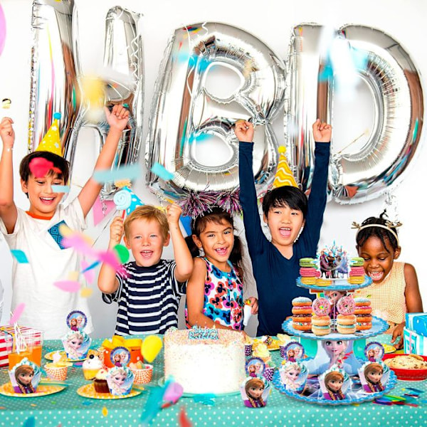 Tre-nivåer Cupcake Ställning för Födelsedagsfest, Perfekta Dekorationer för Frozen Temafest Flerfärgad