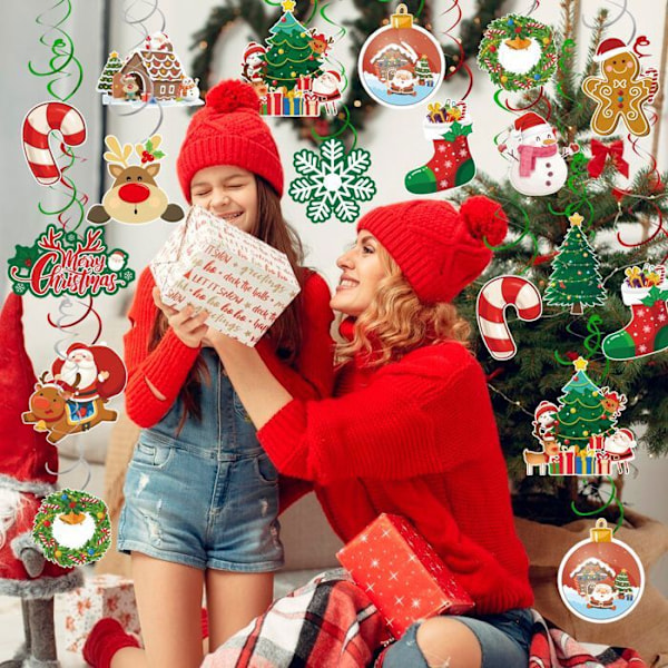 Juldekoration - Flerfärgad - 61Pcs - Hängande - Jultomte - Ren Flerfärgad