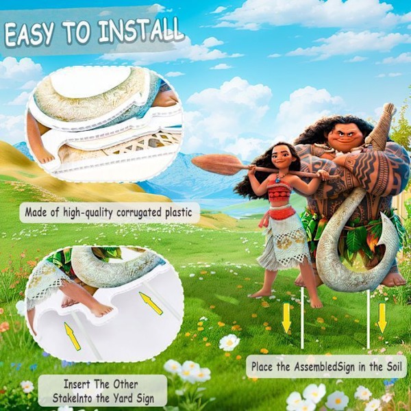 Moana Havefester Havepynt Moana Fødselsdagsdekorationer Moana Fødselsdagsfestpynt Flerfärgad
