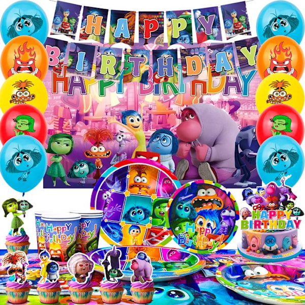Dekoration födelsedag Inside Out, Födelsedagsfest Dekoration Ballongfest Inside Out Flerfärgad
