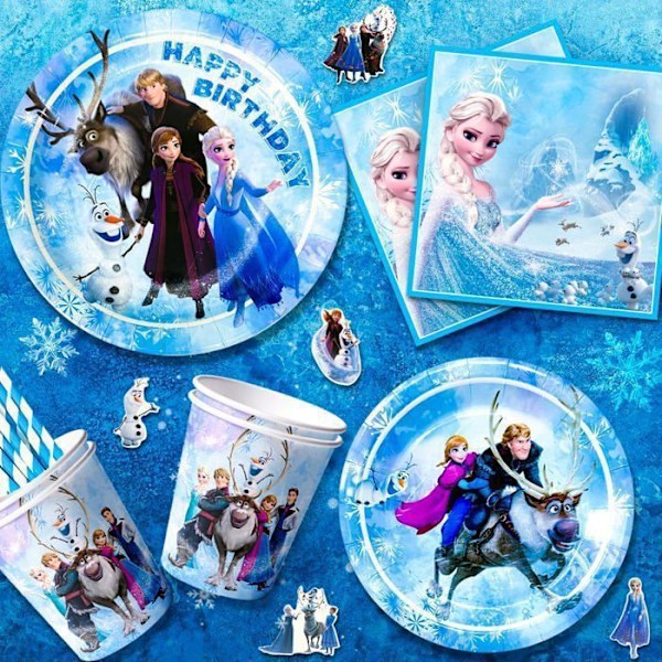 Dekoration Kalas Frost Elsa Kalas Servis Set - Ballong Tallrikar etc Dekoration Frost 3~16 År Färgglad tallrik