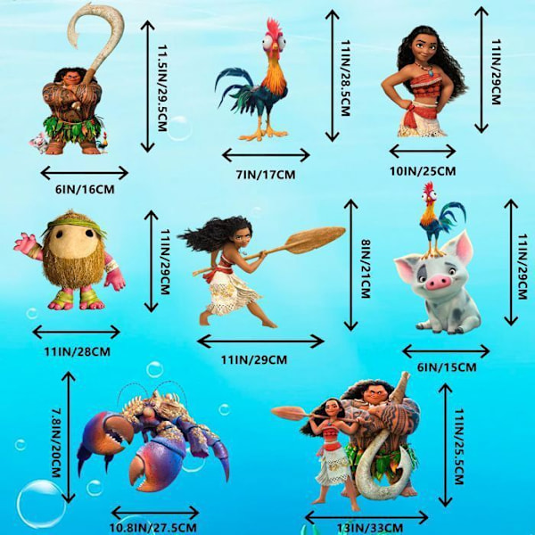 Moana-puutarhakoristeet, Moana-syntymäpäivätarvikkeet, Moana-syntymäpäiväkoristeet Flerfärgad