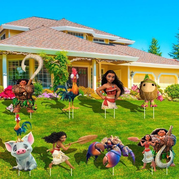 Moana Havefester Havepynt Moana Fødselsdagsdekorationer Moana Fødselsdagsfestpynt Flerfärgad