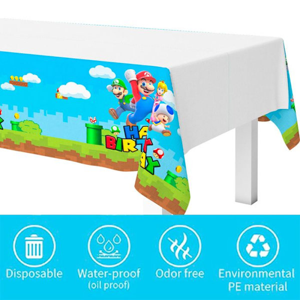 Duk - Super Mario - 1 Styck - 42,5"x70,8" - Flerfärgad - Rektangulär Flerfärgad