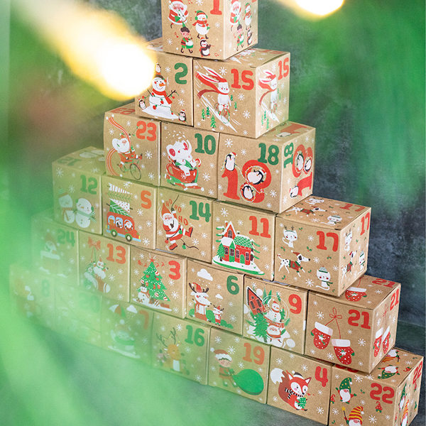 24pcs, Christmas Advent Calendar Boxes Countdown to Christmas