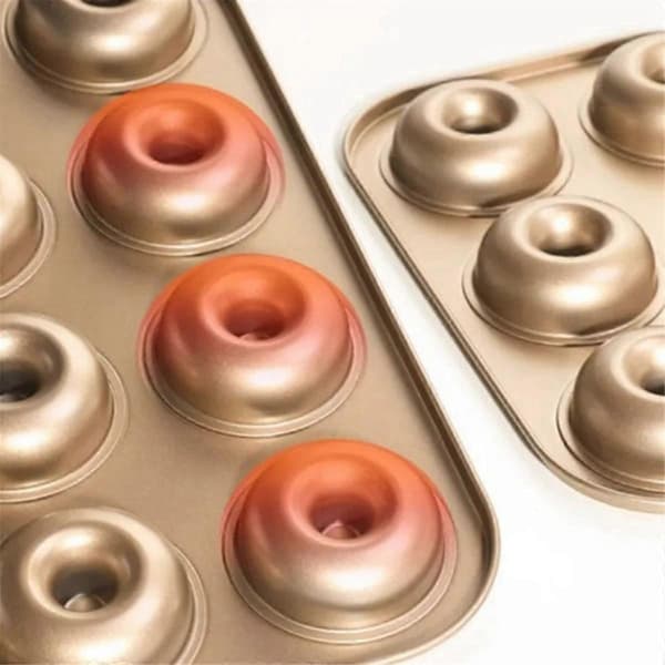 Huller Donut Kageform DIY Chokolade Kage Dessert Cookie Muffin Bageform Håndlavede Redskaber 6 Kop Guld