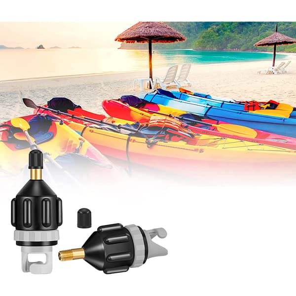 Pumpeadapter, adapter til kompressor, bærbar SUP-ventiladapter, oppustelig bådventiladapter til kajak, oppustelig båd, SUP-board Schwarz