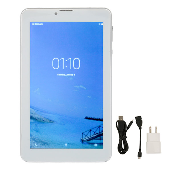 7-tums surfplatta för Android 10.0 2GB RAM 32GB ROM 8-kärnig CPU 2.G 5G WIFI HD IPS-skärm Bärbar surfplatta för kontor 100–240 V Svart AU-kontakt