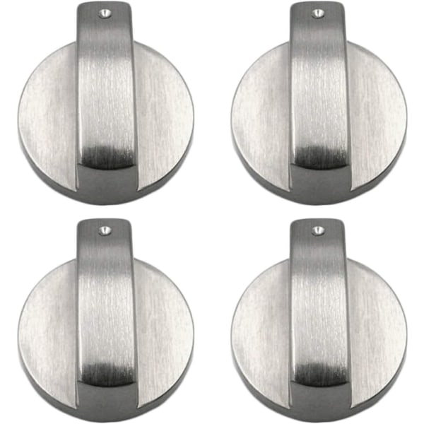 Gasspisknoppar, 4 delar, metall, 6 mm, silverfärgade,
