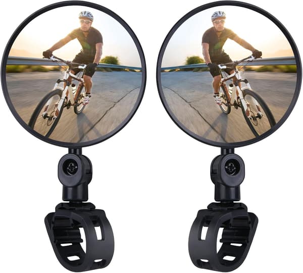 Sykkel Speil, 2 x 360° Roterbart Vidvinkel Justerbart Sykkel Speil