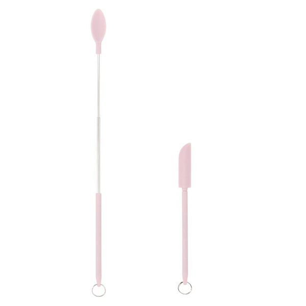 2-pack Mini Silikon Spatel Set Återanvändbar Retractable Liten Tunn