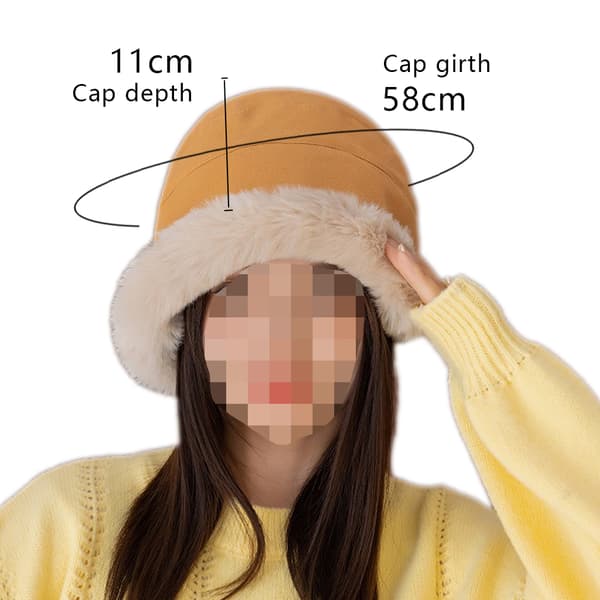 Dam Vinter Fusk Mocka Päls Bucket Hatt