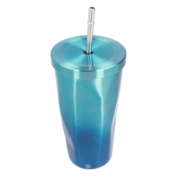 500ml Rostfritt Stål Kaffe Mugg Kaffe Mugg med Sugrör Bra