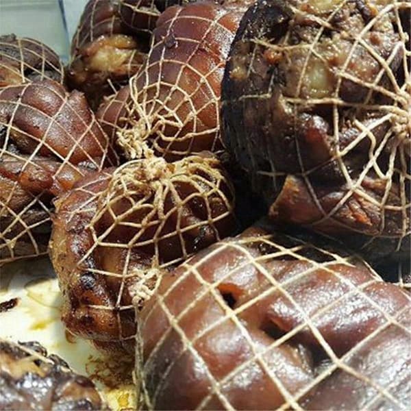 2 st köksväska grillat fläsknät flätad hovställ rep snöre bomullstillbehör repärm förpackningsnätset, 5 meter