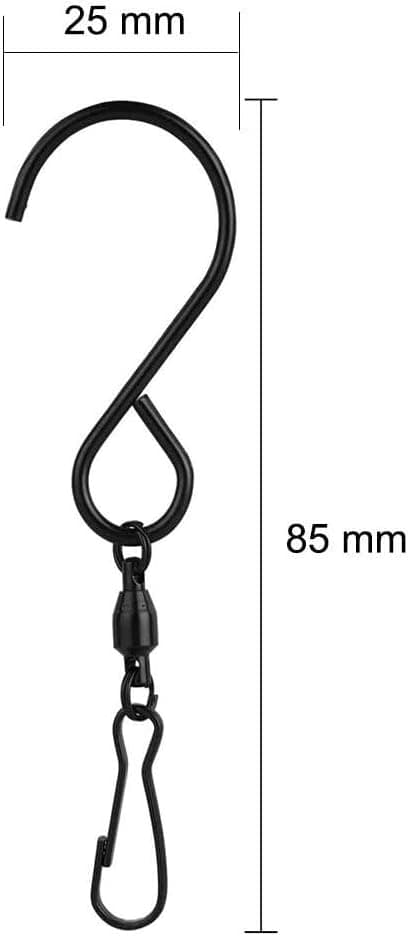 Svängbara krokklämmor, 50-pack rostfria S-krokar roterande svängbara