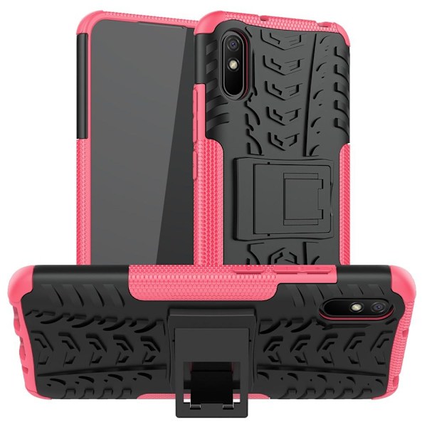 Xiaomi Redmi 9A - Stöttåligt Skal med Stöd - Rosa Pink Rosa