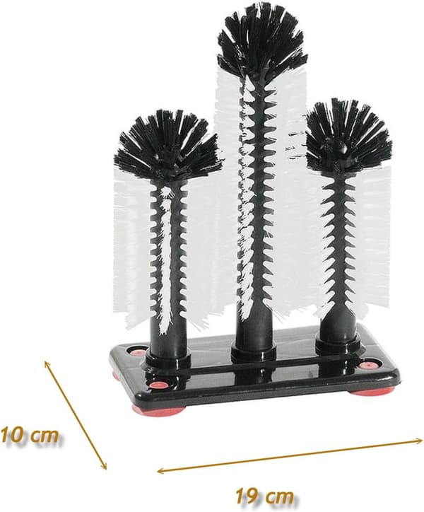 Diskborste med 3 stänger (18/24/18 cm) med stor sugkopp