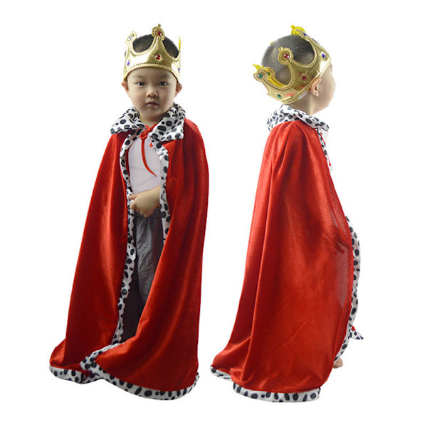 Kostym för barn Aldult Robe Crown Scepter Set Boys Royal