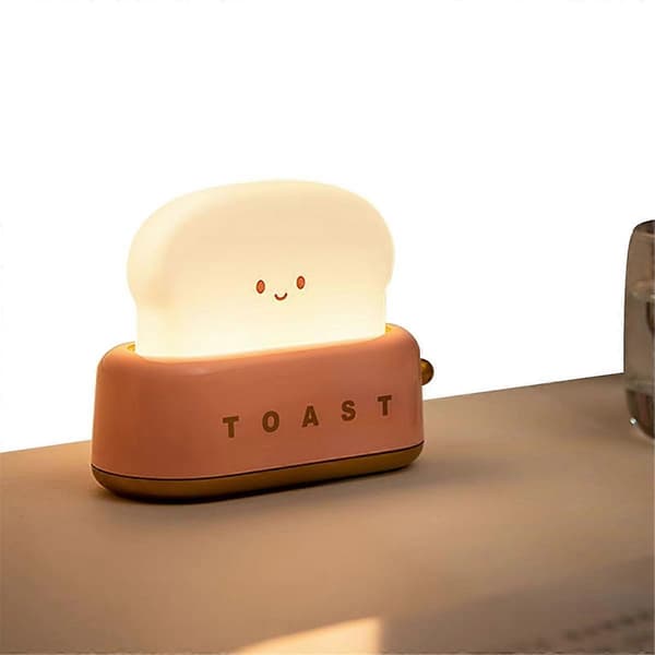 Nattlys Brødrister Skrivebordslampe Barnas Nattlys Søt Soverom Nattbordslampe