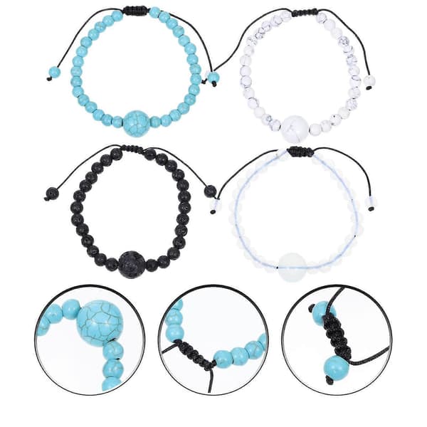 4 stk. armbånd mod kvalme, søsyge, køresyge, justerbart armbånd mod kvalme