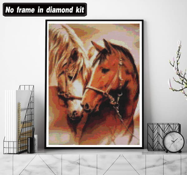 5D Diamantmaleri Sæt 30x40cm DIY Farverig Hest Diamant Kunst Sæt