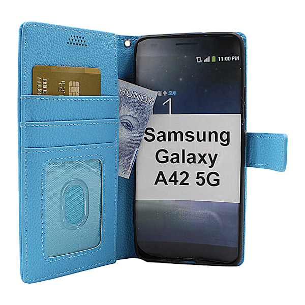 New Standcase Wallet Samsung Galaxy A42 5G (Svart) Brun Brun