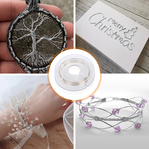 Nagelkonst Koppartråd Dekorationslinje DIY Design 3D Spets Metall Smycken Manikyr Silver