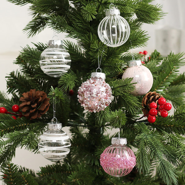 25pcs Christmas Decorations, 6cm Xmas Tree Hanging Ball Xmas