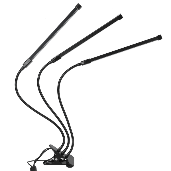 40W 3-huvud Full Spectrum LED växtlampa Automatisk PÅ/AV Timer för inomhus trädgård Hydroponics
