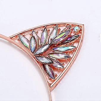 Katteøre Hodebånd Krystall Rhinestone Kattehårbånd Hårtilbehør (Rosegull)